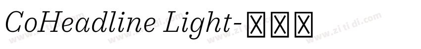 CoHeadline Light字体转换